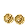Secondhand Chanel CC Gold Plated Round Clip On Earrings