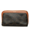 Celine Small Triomphe Coated Canvas and Calfskin Cosmetic Pouch Secondhand