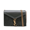 Saint Laurent Suede and Calfskin Monogram Cassandra Clasp Bag Secondhand