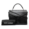 Saint Laurent Medium Crocodile Embossed Cassandra Top Handle Bag Secondhand