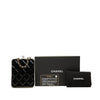 Chanel CC Quilted Acrylic and Lambskin Evening Clutch With Chain Secondhand