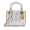 Secondhand Dior Mini Metallic Grained Calfskin Cannage Lady Dior