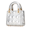 Secondhand Dior Mini Metallic Grained Calfskin Cannage Lady Dior