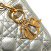 Secondhand Dior Mini Metallic Grained Calfskin Cannage Lady Dior