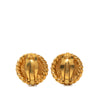Chanel CC Gold Plated Sunburst Round Clip On Earrings Secondhand