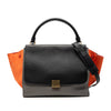 Celine Medium Tricolor Calfskin and Suede Trapeze Satchel Secondhand