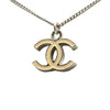 Chanel Silver Enamel CC Pendant Necklace Secondhand