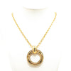 Chanel Gold Plated Circle Logo Pendant Necklace Secondhand