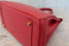 Hermes Birkin Handbag Red Courchevel with Gold Hardware