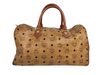 MCM Visetos Handbag Canvas and Leather