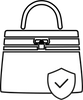 Secure wallet icon with a shield, symbolizing protection and safety for personal items - HerAge