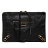 Secondhand Balenciaga Medium Goatskin Motocross Classic Metallic Edge Clutch