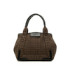 Secondhand Balenciaga Wool Houndstooth Navy Cabas Tote S