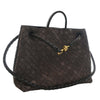 Secondhand Bottega Veneta Medium Suede Intrecciato Andiamo Bag