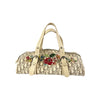 Secondhand DIOR Diorissimo Boston Bag in Jacquard Canvas with Embroidered Details and Leather Accents-'00s
