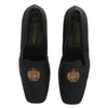 Ralph Lauren Black Satin Heeled Loafers - '90s Second hand