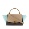 Secondhand Celine Small Tricolor Leather Trapeze Satchel