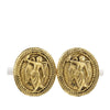 Secondhand Chanel CC Gold Plated Angel Oval Clip On Earrings