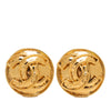 Secondhand Chanel CC Gold Plated Button Clip On Earrings