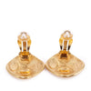 Secondhand Chanel CC Gold Plated Diamond Clip On Earrings