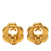 Secondhand Chanel CC Gold Plated Flower Clip On Earrings