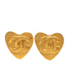 Secondhand Chanel CC Gold Plated Heart Clip On Earrings