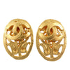 Secondhand Chanel CC Gold Plated Oval Clip On Earrings