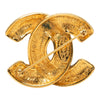 Secondhand Chanel CC Gold Plated Quilted Brooch