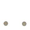Secondhand Chanel CC Gold Plated Resin and Strass Striped Push Back Earrings