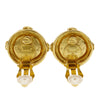 Secondhand Chanel CC Gold Plated Round Clip On Earrings