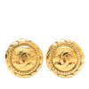 Secondhand Chanel CC Gold Plated Round Clip On Earrings