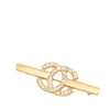 Secondhand Chanel CC Gold Plated Strass Bar Brooch