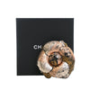 Secondhand Chanel CC Metallic Canvas Camellia Brooch