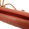 Secondhand Chanel CC Quilted Caviar Double Zip Clutch With Chain