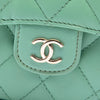 Secondhand Chanel CC Quilted Lambskin Top Handle Flap Coin Purse with Chain
