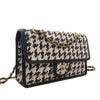 Secondhand Chanel CC Woven Lambskin and Viscose Houndstooth Single Flap