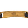 Secondhand Chanel Gold Plated and Calfskin Logo Plate Chain Bracelet