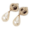 Secondhand Chanel Gold Plated Faux Pearl Drop Clip On Earrings