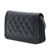Secondhand Chanel Quilted Caviar Boy Wallet on Chain