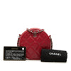 Secondhand Chanel Quilted Caviar Round Clutch With Chain