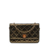 Secondhand Chanel Quilted Iridescent Lambskin Tartan Button Wallet On Chain