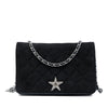 Secondhand Chanel Quilted Suede Cocostellar Wallet on Chain