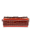 Secondhand Christian Louboutin Small Croc Embossed Trimmed Crystal Embellished Leather Loubi54 Giddy Crossbody