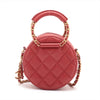 Chanel Round Clutch with Chain Quilted Caviar