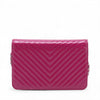 Chanel CHANEL V Stitch Chevron Long Bifold Wallet Pink Chevron