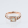 Non Signe / Unsigned 18k Pink GOLD RING with diamonds, Size 52 EU Secondhand