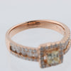 Non Signe / Unsigned 18k Pink GOLD RING with diamonds, Size 52 EU Secondhand