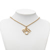 Secondhand Dior Gold Plated Strass Logo Pendant Necklace