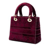 Secondhand Dior Medium Embroidered Velvet Cannage Lady D Lite