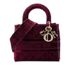 Secondhand Dior Medium Embroidered Velvet Cannage Lady D Lite